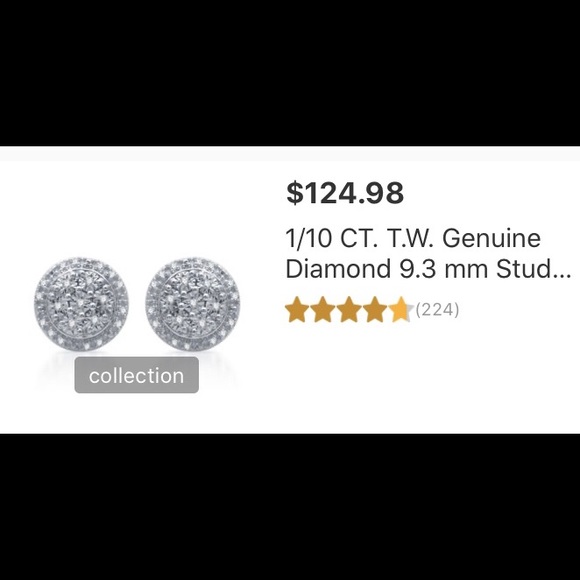 Genuine Diamonds Stud Earrings. E:4 - Picture 6 of 8